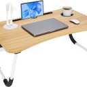 Laptop Bed Desk, Lap Desk, Laptop Table with USB Charge Port, Desktop Card, Cup Holder, Foldable Bed Tray Table for Couch Sofa Chair Floor Eating Working
