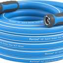 Fevone Garden Water Hose with Solid Aluminum Fittings for Patio & Garden, Drinking Water Safe, 5/8" x 35 ft