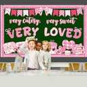 2 x party greeting Valentines Day Bulletin Board Set Valentines Pink Bow Classroom Decorations Pink Theme Very Cutesy Sweet Loved Paper Cutouts Bulletin Board for School Office Home Wall Decor Supplies