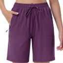 TACVASEN Women's Hiking Shorts 8" Quick Dry Lightweight Water Resistant Athletic Shorts with Pockets Outdoor Golf Active (XXL)