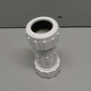 Midline Valve 582DD112 PVC Compression Coupling Pipe Fitting; White Plastic 1-1/2 in.