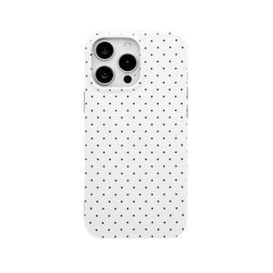 Reoomukk Vintage Polka Dot Phone Case for iPhone 15 6.1", Aesthetic Trendy Cute Boho Pattern Classic Elegant Slim Chic Pretty Protective Cover for Girls Women,White