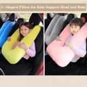Kids Travel Pillow Car Pillow, Travel Pillow with Lining, Neck and Head Support Cushion for Kids and Adults, Perfect for Long Distance Travel, Airplanes, and Road Trips (Black)