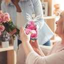 Gifts for Women Preserved Rose Forever Flower in Glass Angel Figurines Fresh Flowers for Delivery Prime Mothers Day Birthday Gifts for Mom Real Pink Roses for Grandma Sister Wife Her from Daughter