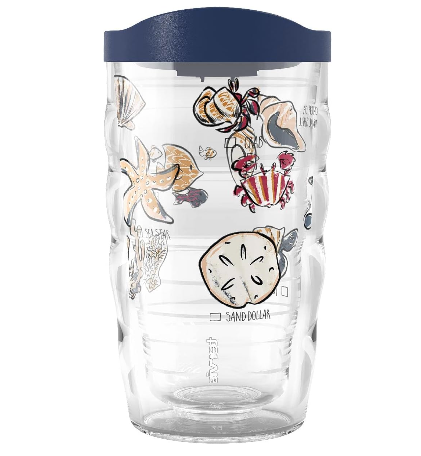 Tervis Shore Search Made in USA Double Walled Insulated Tumbler Travel Cup Keeps Drinks Cold & Hot, 10oz Wavy, Classic