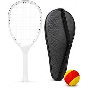 TYPTI Carbon Fiber Racket & Ball Set, Includes Ball & Carry Bag, Outdoor Indoor Backyard Family Game for Teens & Adults (White)