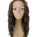 Wavy Layer 28 in Long L Part Wig, Heat Resistant Fibers, Multiple Shades of Natural, Dip Dyed, & Blended Colors