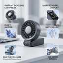 Handheld Fan – Compact, Portable, Powerful Airflow: High-performance motor, LED display, Extra-long battery life, 100-speed settings, foldable design, 3-in-1 portable fan. (White)