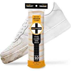 SneakERASERS Sole & Sneaker Cleaner, Premium Shoe Cleaner for Sneakers, Dual-Sided Sponges, Effective for Tennis Shoes & Women Men Sneakers, Gentle Rub Design Cleaner Kit, 10 Pack