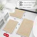 OLANLY Toilet Rugs U Shaped 24x20, Thick Soft and Absorbent Chenille Contour Bath Mat, Non-Slip Rubber Backing, Machine Washable Quick Dry Toilet Mat, Home Decor Accessories, Beige