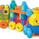 MEGA BLOKS First Builders Toddler Building Blocks Toy Set, ABC Musical Train with 50 Pieces, Music and Sounds, Ages 1+ Years
