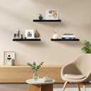 Upassion Floating Shelves for Wall Set of 3, 24" Black Wall Shelves for Home Decor, Frame Display Black Floating Shelf for Living Room, Bedroom, Bathroom, Kitchen