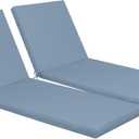 Only choice Outdoor Chaise Lounge Cushion Set of 2, 75" x 24" Lounge Chair Cushion Water-Resistant & Fade-Resistant for Lawn, Pool, Replacement Seat Cushion for Patio (Haze Blue), 23.62" x 46.68" x 27.12"