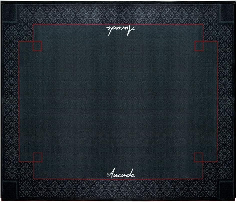 Aucuda Medal Drum Rug 6x6.6ft Large Drum Mat Outdoor, Tightly Woven Fabric Cool Drum Set Carpet with Non-Slip Grip Bottom, Electric Drum Accessories for Studio, Apartment, Soundproof, No Crease. (Metalpattern)