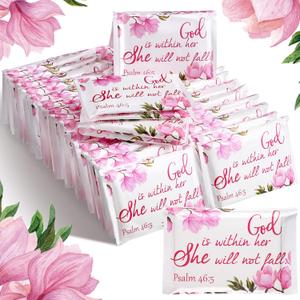 Sinmoe 60 Pack Christian Pocket Tissues Bible Verse Wallet Facial Mini Travel Size Tissues Pack Graduation Religious Party Favors (Sweet)
