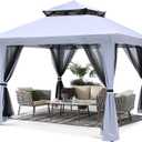 ABCCANOPY Pop Up Gazebo 13x13 - Outdoor Canopy Tent with Mosquito Netting for Patio Garden Backyard (White)