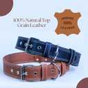 Genuine Real Leather Dog Collar for Medium Dogs, Heavy Duty Strong and Wide Dog Collar for Large and Extra Large Dogs, Classic Handmade Thick Collars for Large Breed Dogs (Large, Black) (Large: Fit 17-21" Neck)