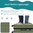 OLIXIS 20 Inch Carry-On Luggage, Hardside Suitcase with Spinner Wheels, Lightweight ABS Hard Shell Travel Luggage, TSA Approved Lock, Expandable Small Suitcase for Business & Travel–Olive Green