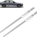 2 PCS Car Side Skirt Decals, Creative Striped Door Stickers, DIY Waterproof Personalized Stickers, Suitable for Most Car Models Including Sedan Trucks Off-Road and SUV (White)