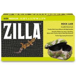 Zilla Rock Lair, Naturalistic Hide, Supports Shedding and Egg-Laying, Retains Humidity, Ideal for Snakes and Lizard, Medium