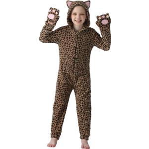 Cat Costume Kids Halloween Animal Onesie for Girls Boys, S