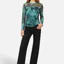 ZESICA Womens 2026 Spring Floral Mesh Going Out Tops Long Sleeve Crewneck Slim Fit Ruched Y2k Shirt Beach Vacation Outfit XXLK