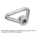 uxcell M12-1.75x64x50mm Lifting Eye Nuts, 4 Pcs 304 Stainless Steel Triangle Shape Threaded Nut Fastener for Home Repairs Rope Fitting