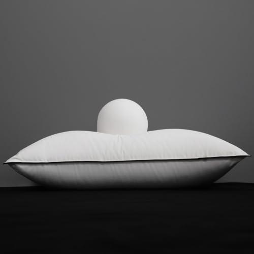HYVIF Down Pillows Standard Size, Breathable Cotton Blend Shell Cover, Luxury Hotel Collection Bed Pillows for Sleeping, Fluffy Soft Medium Firm Down Fiber Pillows for Side Back Stomach Sleepers