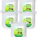 247Garden 5-Pack 30 Gallon Grow Bags/Aeration Fabric Pots w/Handles (260GSM, White, 15.5H x 24D)