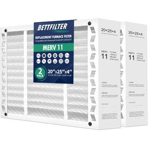 20x25x4 AC Furnace Air Filter Compatible with Honeywell FC100A1037, MERV 11 HAVC Filter Replacement, Actual Size:19.94"x24.86"x4.38", Pack of 2