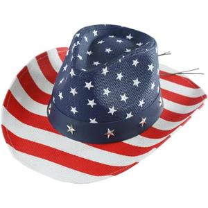 Western Cowboy Cowgirl Sun Hat Printed Outback Straw Hat with Shapeable Wide Brim and Belt Buckle
