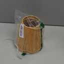 Glooglitter Small Clip-on Chandelier Rattan Lamps Set Shade Scalloped Lampshade 3"top x 6"bottom x 5-1/4"slant Height Empire Lamp Shade Chandelier or Accent Lamp(Woven,Raffia,2 Pcs)