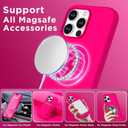 Magnetic for iPhone 16 Pro Case, Compatible with Magsafe, Suction Cup Phone Mount, 2 Screen Protectors - Camera Protector, Silicone Shockproof Protective Phone Cover 6.3", Neon Pink