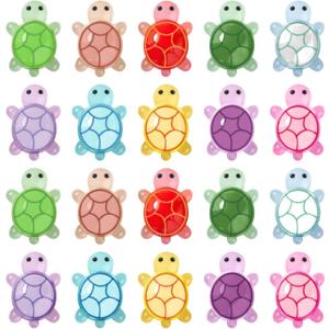 100 Pieces Mini Resin Turtles for Crafts, Luminous Resin Animals Tiny Turtle for Dollhouse Miniatures Fairy Garden Micro Landscaping Decoration Home Decor