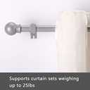 Curtain Rods for windows 32-48 inch, 5/8 inch Decorative Silver Splicing Heavy Duty Metal Curtain Rod set with Brackets