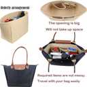 Lckaey Purse Organizer Insert for longchamp(Small) shor thandle Handbags Organizer 1012Beige-S