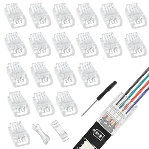 EPLZON 4 Pin 8 mm LED Strip Connector - RGB Lights Adapter (20pcs)