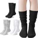 Slouch Socks Girls Scrunch Socks Kids Knee High Socks Soft Warm Stacked Boot Socks 2/3 Pairs
