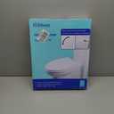 Hibbent Premium Elongated Toilet Seat with Cover Quiet Close, One-Click to Quick Release, Easy Installation Non-Slip Seat Bumpers, Slow Close Toilet Seat and Cover, Easy Cleaning-White Color (One-click Elongated 18.5'')
