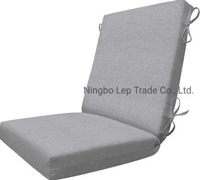 Outdoor High Back Bench Chair Cushions Polyester Chair Seat Cushion, Grey
