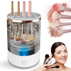 Electric Makeup Brush Cleaner Machine with Automatic Cleaning and Drying Functions Portable Makeup Brush Cleaner for All Size of Makeup Brushes Gifts for Makeup Lovers