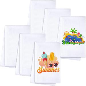 Patelai Sublimation Dishtowel Absorbent Multi Purpose Kitchen Dish Towels Blank DIY Dishcloth Bathroom Towel for Fall Christmas Kitchen Home Decor,16 x 24 Inch(6 Pieces)