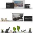 LAPTAIN 36 Inch Floating Shelves Wall Mounted Wall Shelves Set of 3,White Large Picture Ledge Shelf for Bedroom Living Room Bathroom Kitchen Nursery