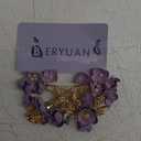 Rhinestone Flower Hair Pieces Bridal Purple Flower Hairpins Hair Comb Set for Bride Bridesmaid 4pcs