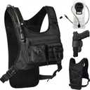 Hydration Running Vest Backpack with 2L Water Bladder - Lightweight & Reflective Chest Pack, Includes Tactical Gun Holster & Free Carabiner for Hiking, Running, Cycling, Marathon (Men & Women)