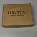Ravinte 60 Pack (30 Pairs) 1/2" Overlay (Variable) Cabinet Hinges, Self-Closing Semi-Concealed Face Mount, Matte Black Decorative Hardware with Door Bumpers for Kitchen & Cupboard Doors