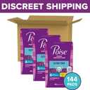 Poise Ultra Thin Incontinence Pads & Postpartum Pads for Bladder Leaks, 4 Drop Moderate Absorbency, Regular Length, 144 Count