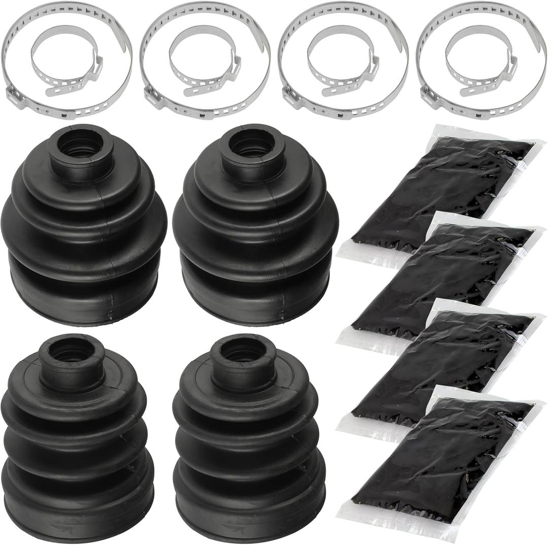 2 pcs Caltric Rear Axle Inner Outer Cv Boot Kit Compatible with Yamaha Rhino 660 Yxr660F 4Wd 2005-2007