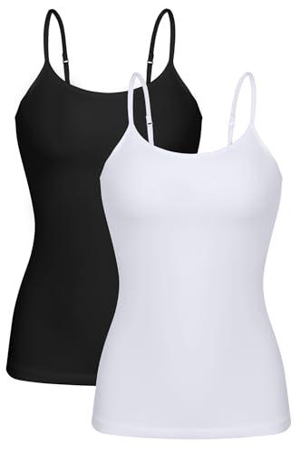 beautyin Women's Camisole Tank Tops with Built in Bras Spaghetti Strap Workout Yoga Summer Top XL