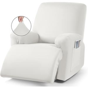 TAOCOCO Stretch Recliner Chair Covers 3-Piece Recliner Covers for Recliner Chair, Softness Polyester Fabric Reclining Chair Cover Furniture Protector - Fits Most Recliner Sizes (Milk White)